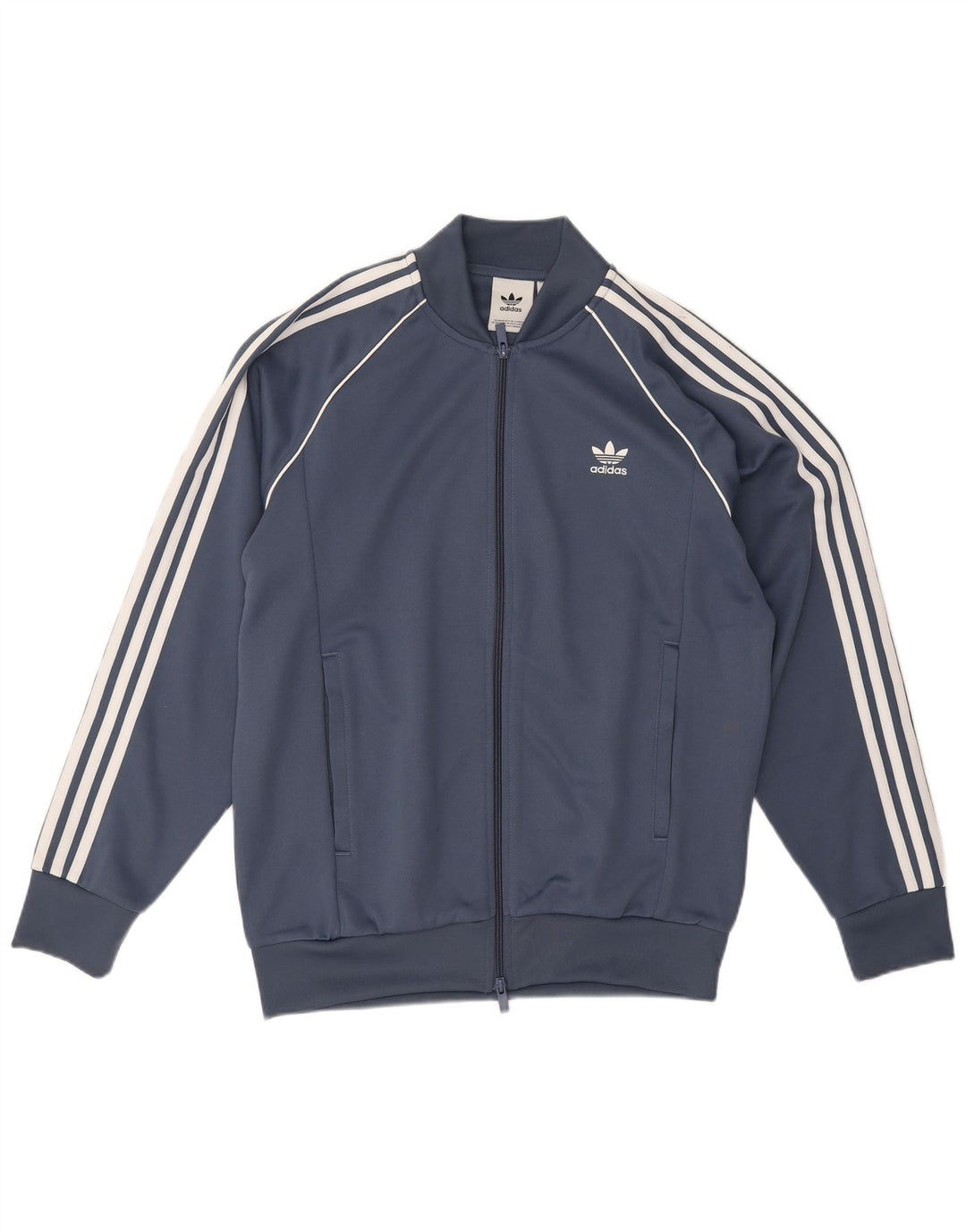 Adidas Mens Tracksuit Top Jacket Large Navy Blue Polyester