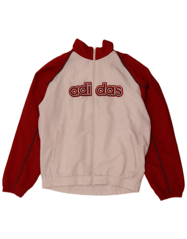 Adidas Mens Graphic Tracksuit Top Jacket UK 42/44 Large White Colourblock