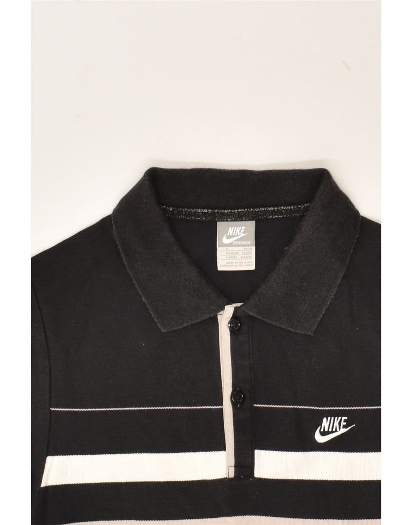 NIKE Mens Polo Shirt Small Black Striped Cotton | Vintage Nike | Thrift | Second-Hand Nike | Used Clothing | Messina Hembry 