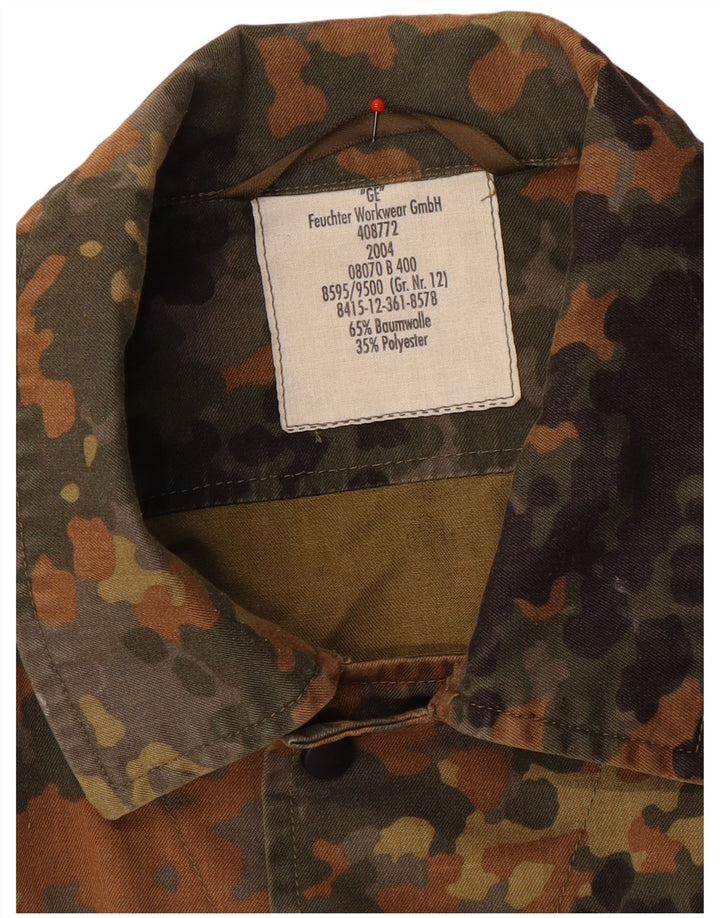 Vintage Mens Military Shirt Medium Khaki Camouflage Cotton