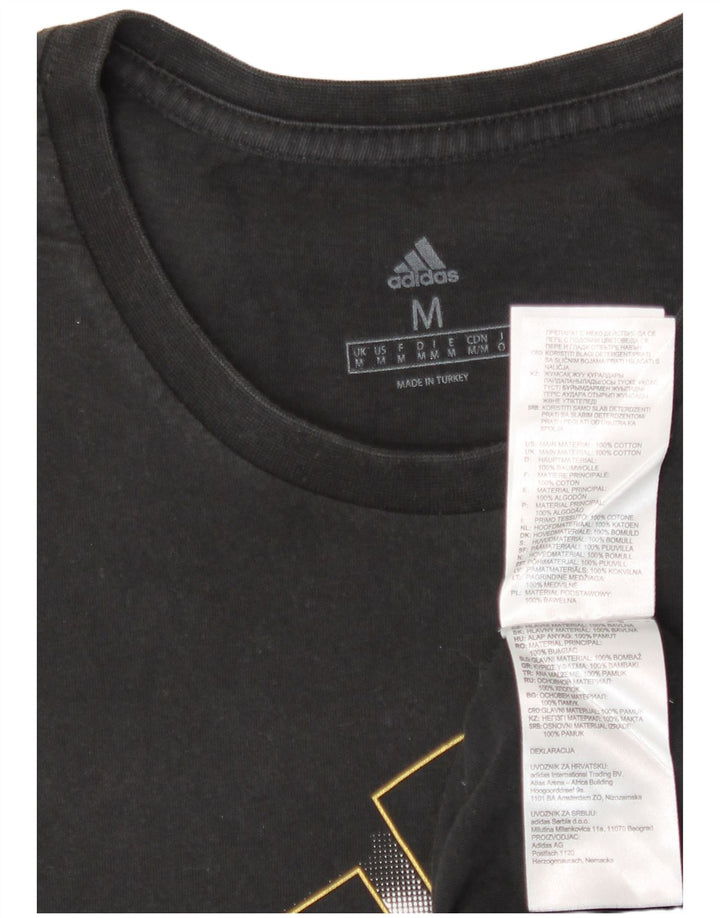 Adidas Mens Graphic T-Shirt Top Medium Black Cotton