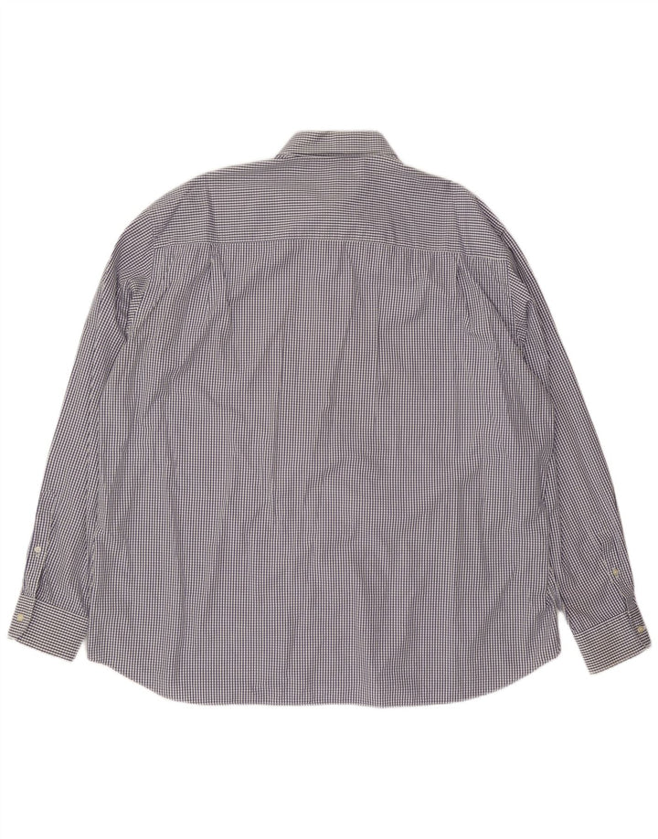 Paul & Shark Mens Yachting Shirt Size 47 18 1/2 2XL Navy Blue Check Cotton