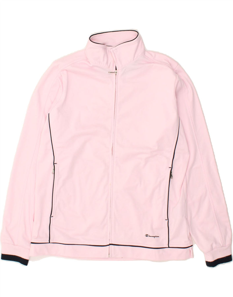 CHAMPION Womens Easy Fit Tracksuit Top Jacket UK 16 Large Pink | Vintage Champion | Thrift | Second-Hand Champion | Used Clothing | Messina Hembry 