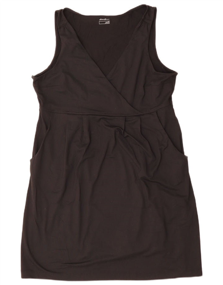 EDDIE BAUER Womens Sleeveless Sheath Dress UK 18 XL Black Polyester