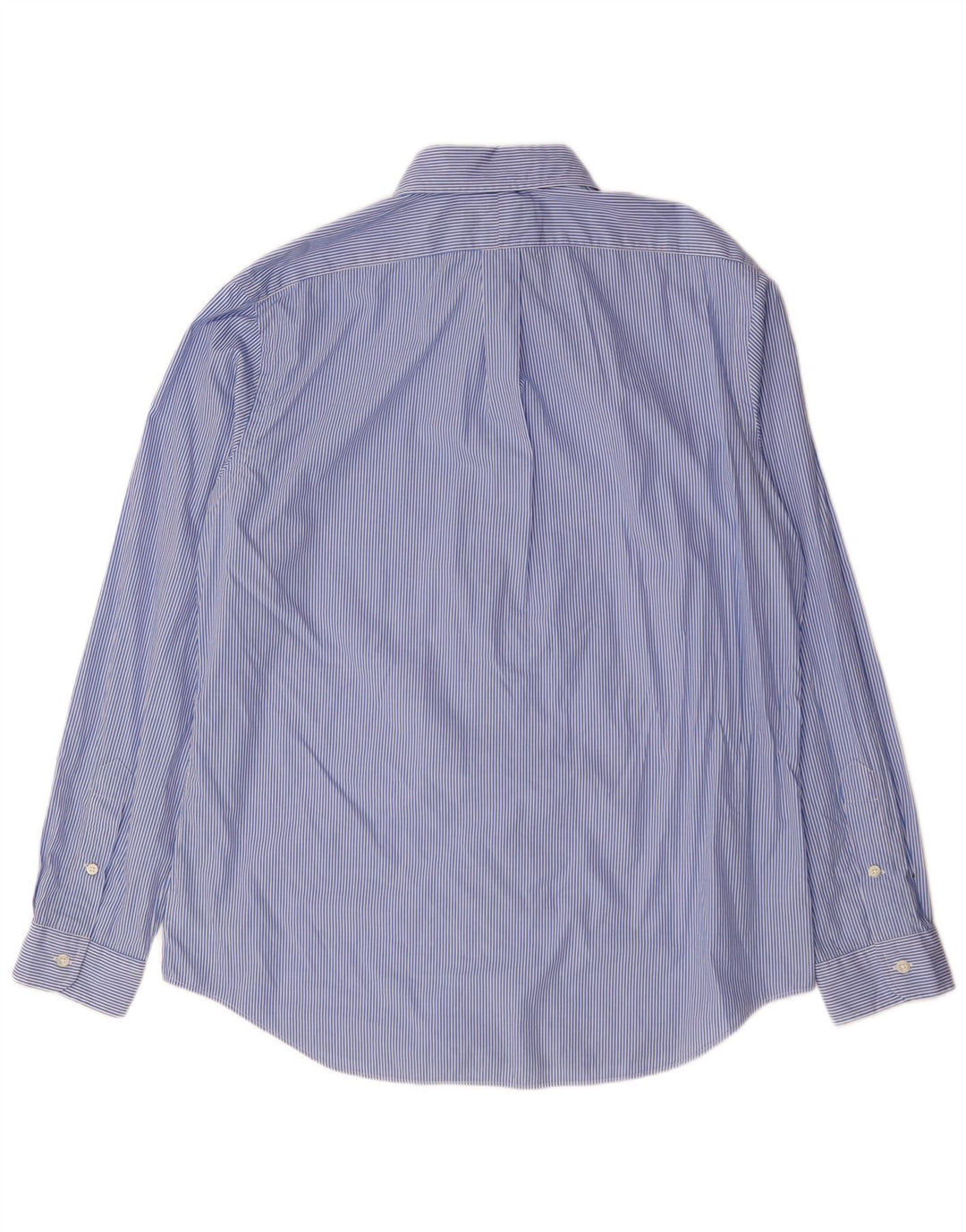 RALPH LAUREN Mens Stretch Shirt Large Blue Pinstripe Cotton