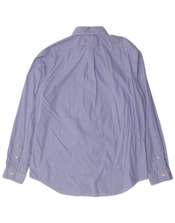 RALPH LAUREN Mens Stretch Shirt Large Blue Pinstripe Cotton