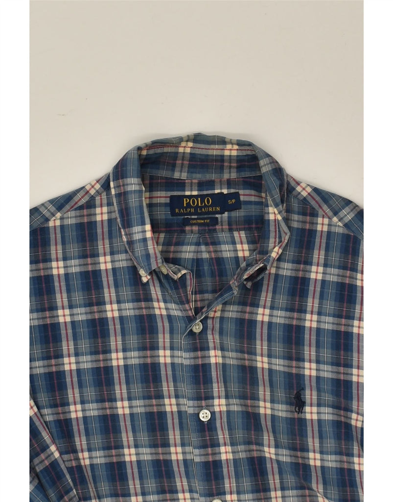 POLO RALPH LAUREN Mens Custom Fit Shirt Small Navy Blue Check Cotton | Vintage Polo Ralph Lauren | Thrift | Second-Hand Polo Ralph Lauren | Used Clothing | Messina Hembry 