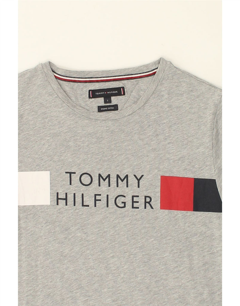 TOMMY HILFIGER Mens Graphic T-Shirt Top Small Grey Cotton | Vintage Tommy Hilfiger | Thrift | Second-Hand Tommy Hilfiger | Used Clothing | Messina Hembry 