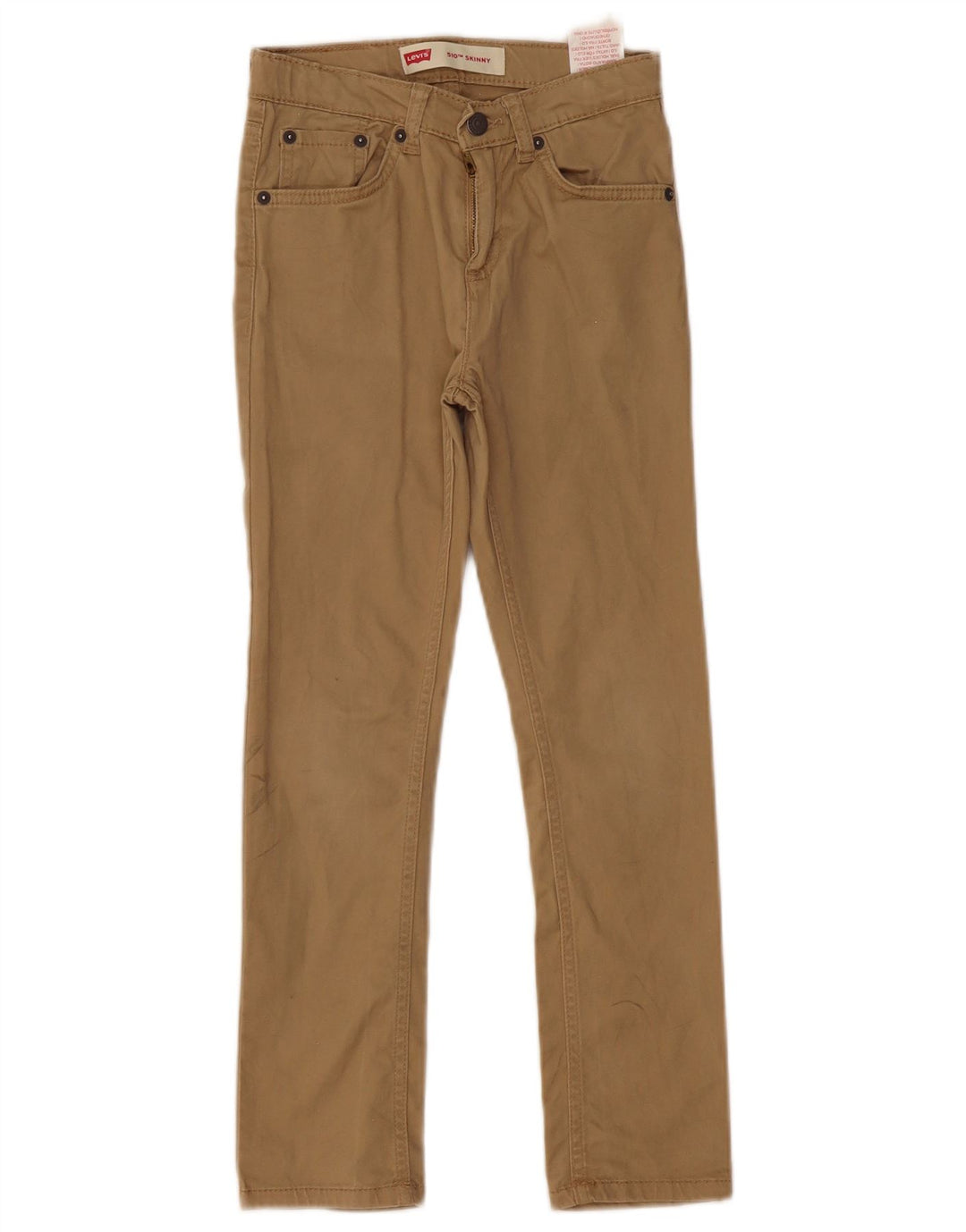 LEVI'S Boys 510 Skinny Casual Trousers 7-8 Years W24 L23 Beige Cotton