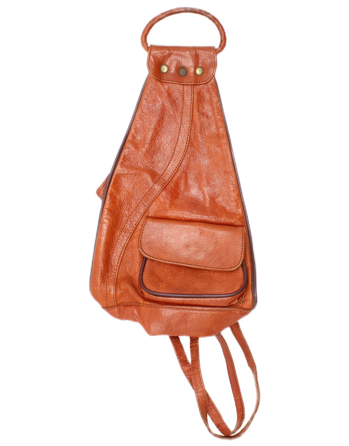 Vintage Womens Leather Backpack One Size L8 Brown