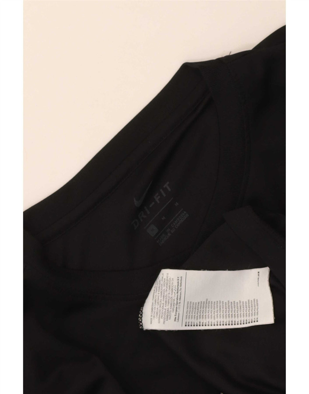Nike Mens Dri Fit T-Shirt Top Medium Black Polyester