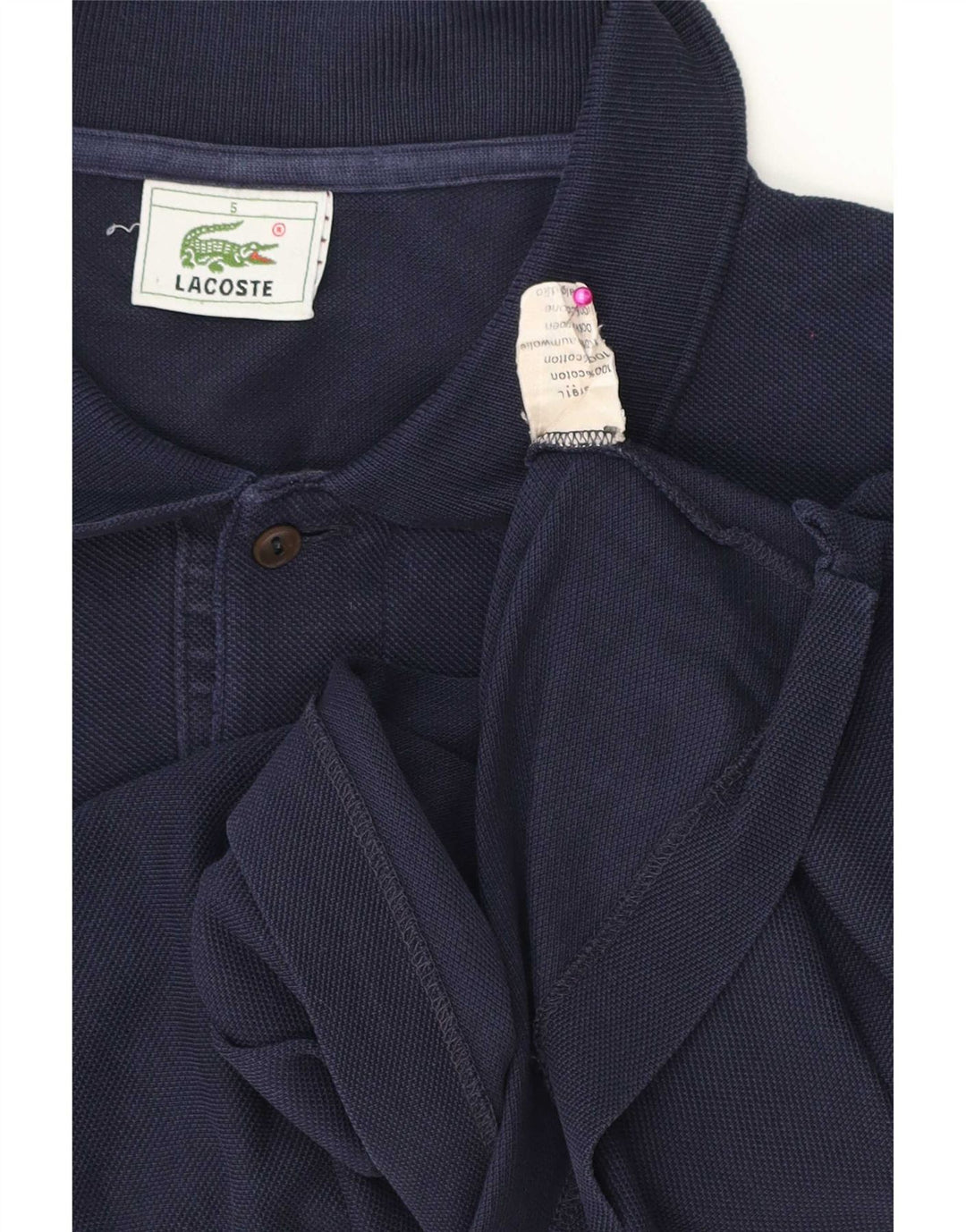 Lacoste Mens Polo Shirt Size 5 Large Navy Blue Cotton