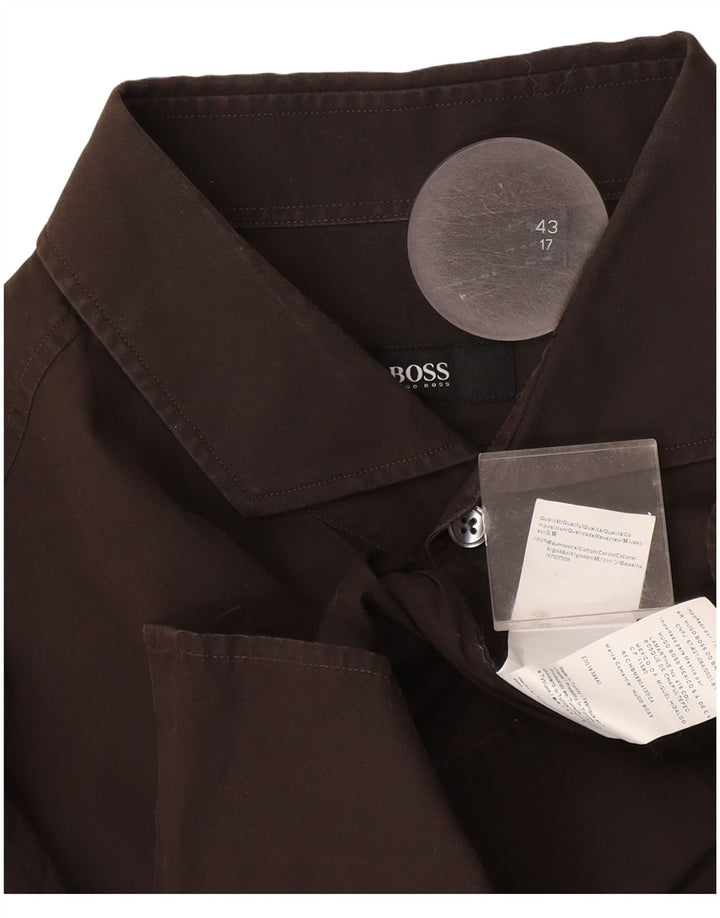 Hugo Boss Mens Shirt Size 17 43 XL Grey Cotton