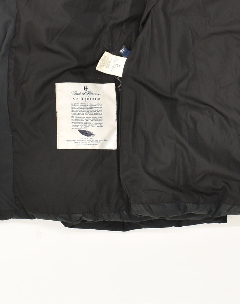 CONTE OF FLORENCE Womens Padded Jacket IT 46 Large Black Polyester | Vintage Conte of Florence | Thrift | Second-Hand Conte of Florence | Used Clothing | Messina Hembry 