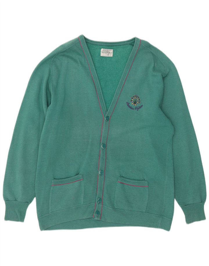 American System Mens Tracksuit Top Jacket Large Green Cotton