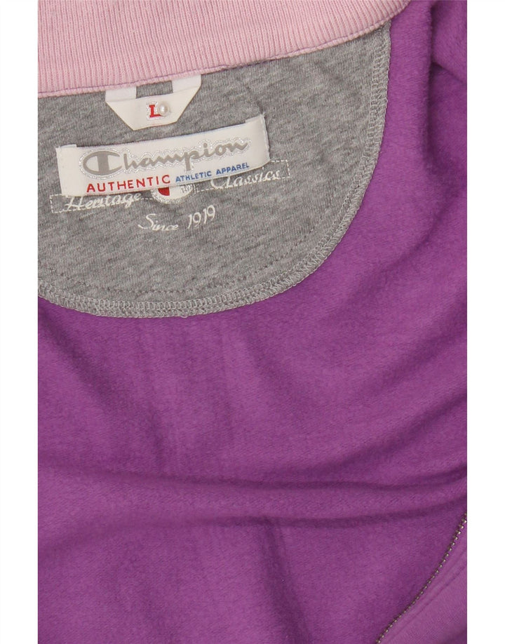 Champion Womens Tracksuit Top Jacket UK 16 Large Purple Colourblock