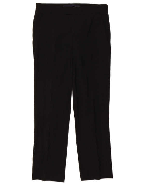 Zara Womens Straight Suit Trousers Small W26 L26 Black Wool