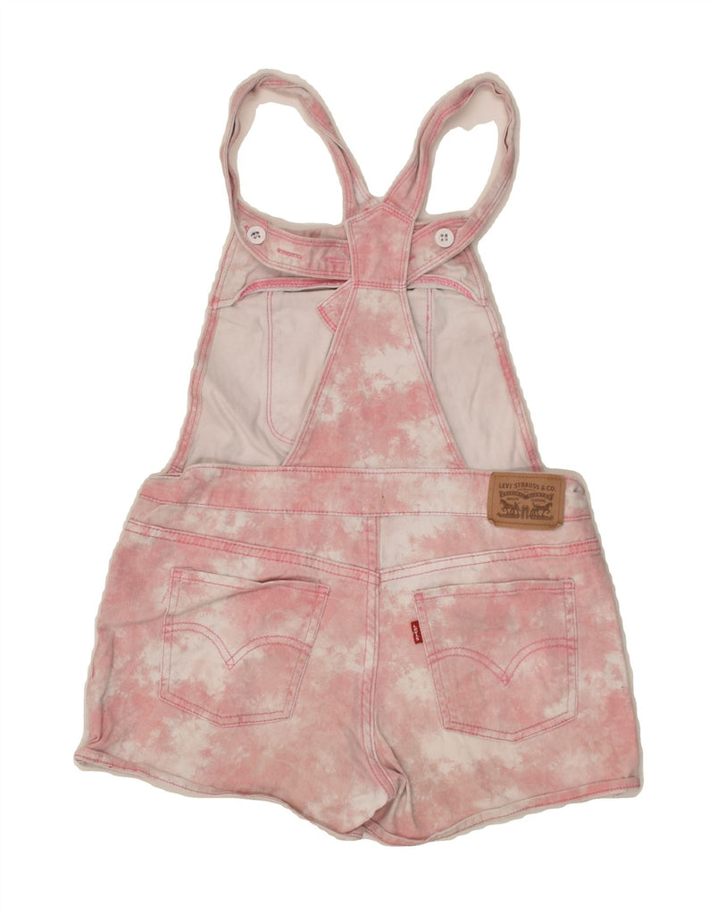 LEVI'S Girls Dungarees Denim Shorts 13-14 Years W28 Pink Tie Dye Cotton | Vintage Levi's | Thrift | Second-Hand Levi's | Used Clothing | Messina Hembry 