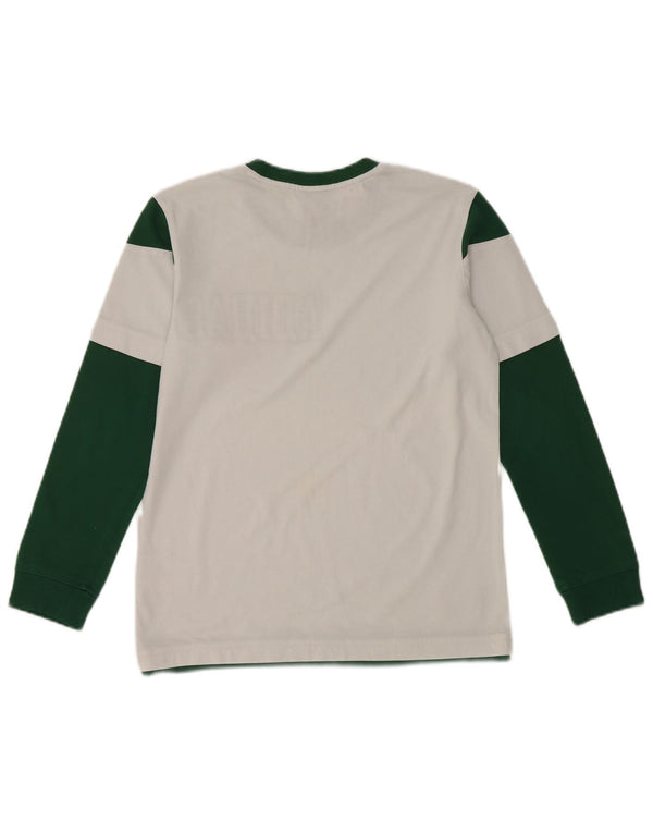 Adidas Boys Graphic Top Long Sleeve 11-12 Years White Colourblock Cotton
