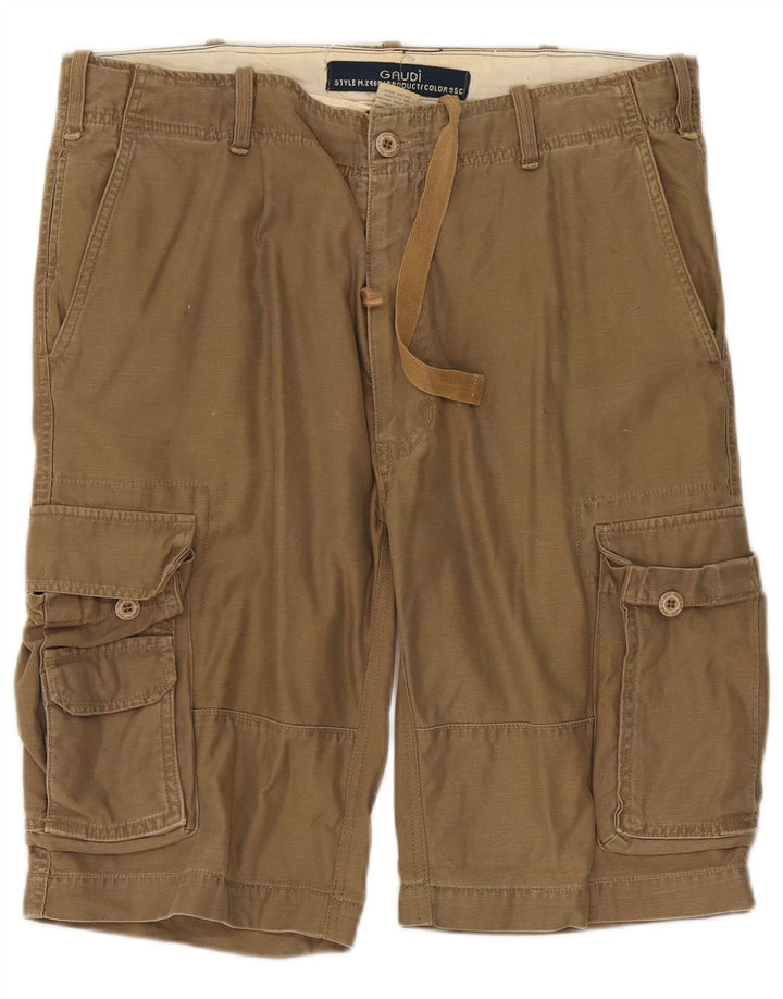 Gaudi Mens Cargo Shorts IT 50 Large W38 Khaki Cotton