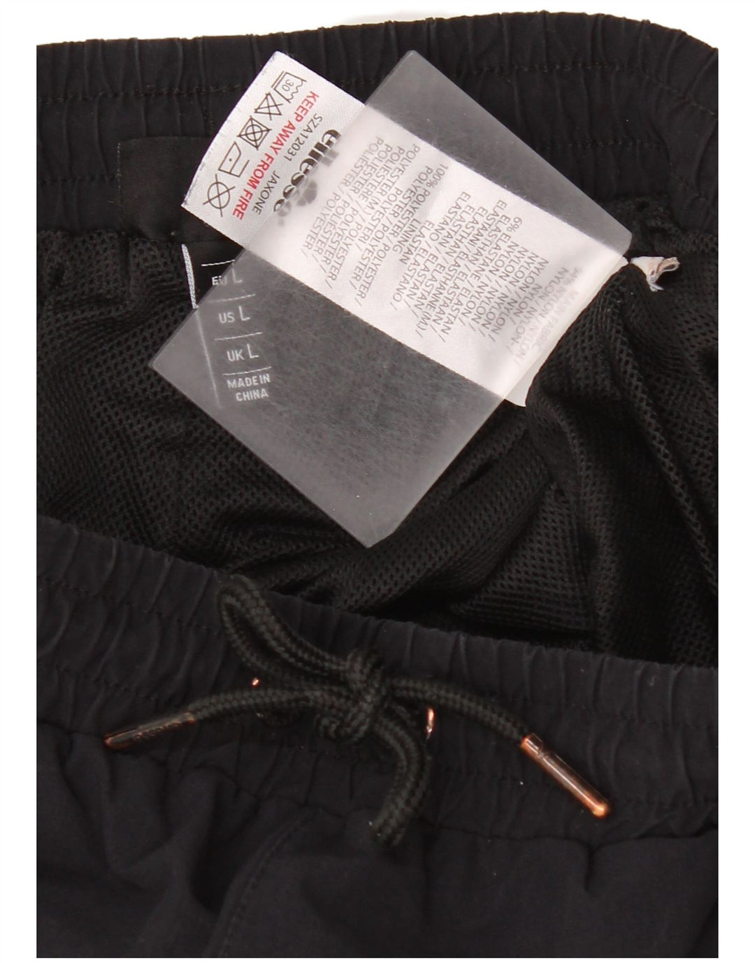 Ellesse Mens Cargo Tracksuit Trousers Joggers Large  Black Nylon