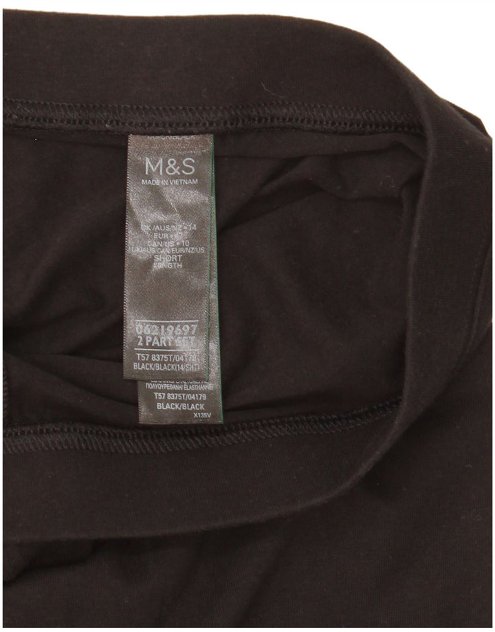 Marks & Spencer Womens Leggings UK 14 Large Black Cotton