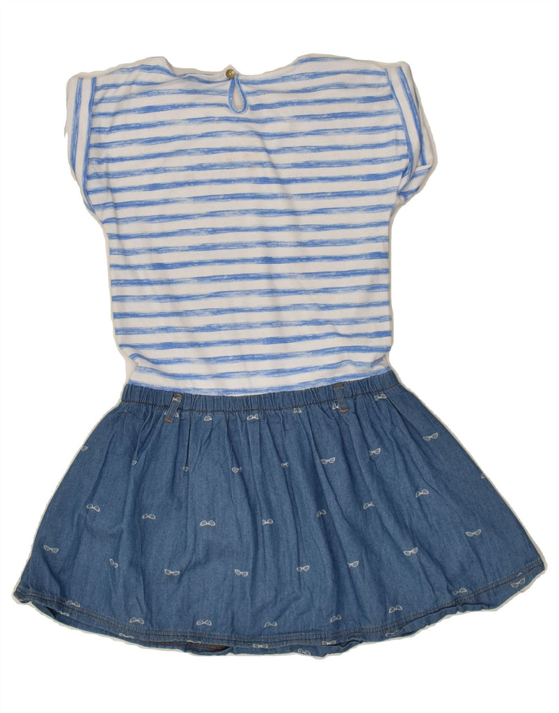 TOMMY HILFIGER Girls Basic Dress 8-9 Years Medium Blue Striped Cotton | Vintage Tommy Hilfiger | Thrift | Second-Hand Tommy Hilfiger | Used Clothing | Messina Hembry 