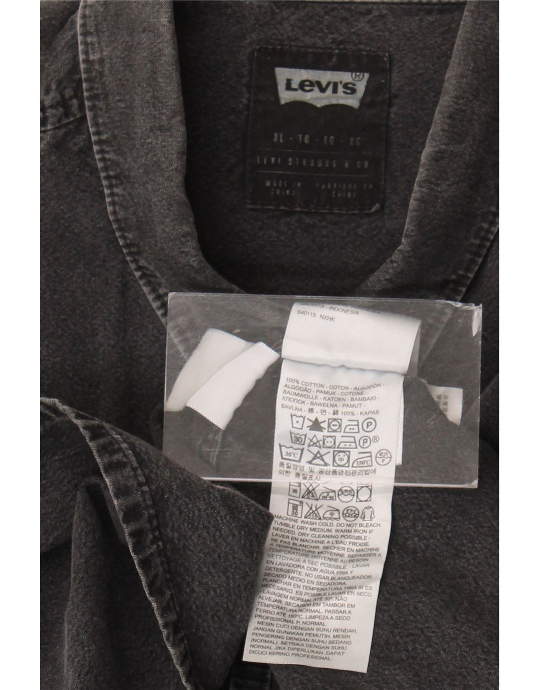 Levi's Mens Denim Shirt XL Grey Cotton