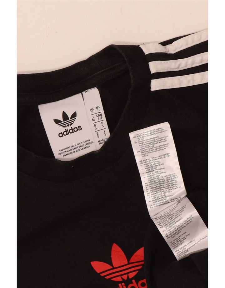 Adidas Mens Graphic T-Shirt Top Small Black Cotton