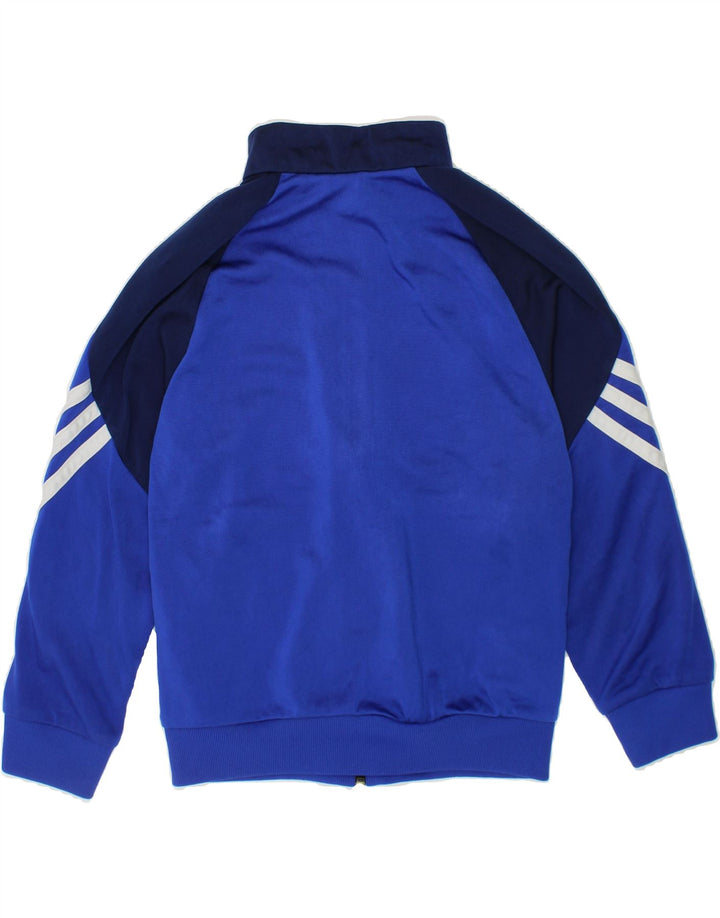 ADIDAS Boys Tracksuit Top Jacket 5-6 Years XS Blue Colourblock Polyester Vintage Adidas and Second-Hand Adidas from Messina Hembry 