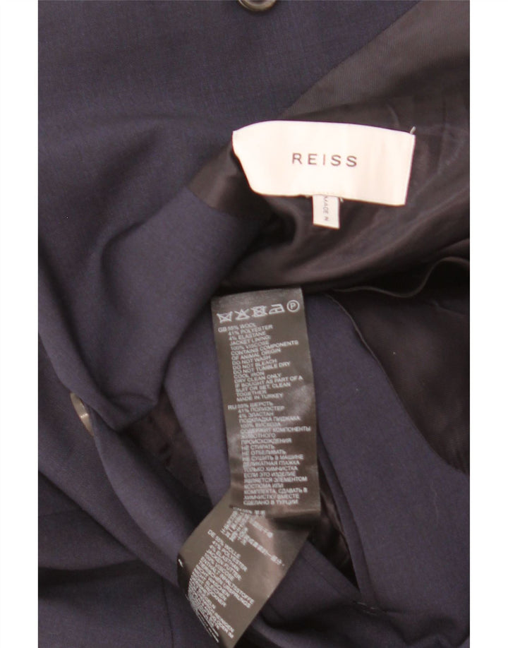Reiss Mens 2 Button Blazer Jacket UK 40 Large Navy Blue Wool