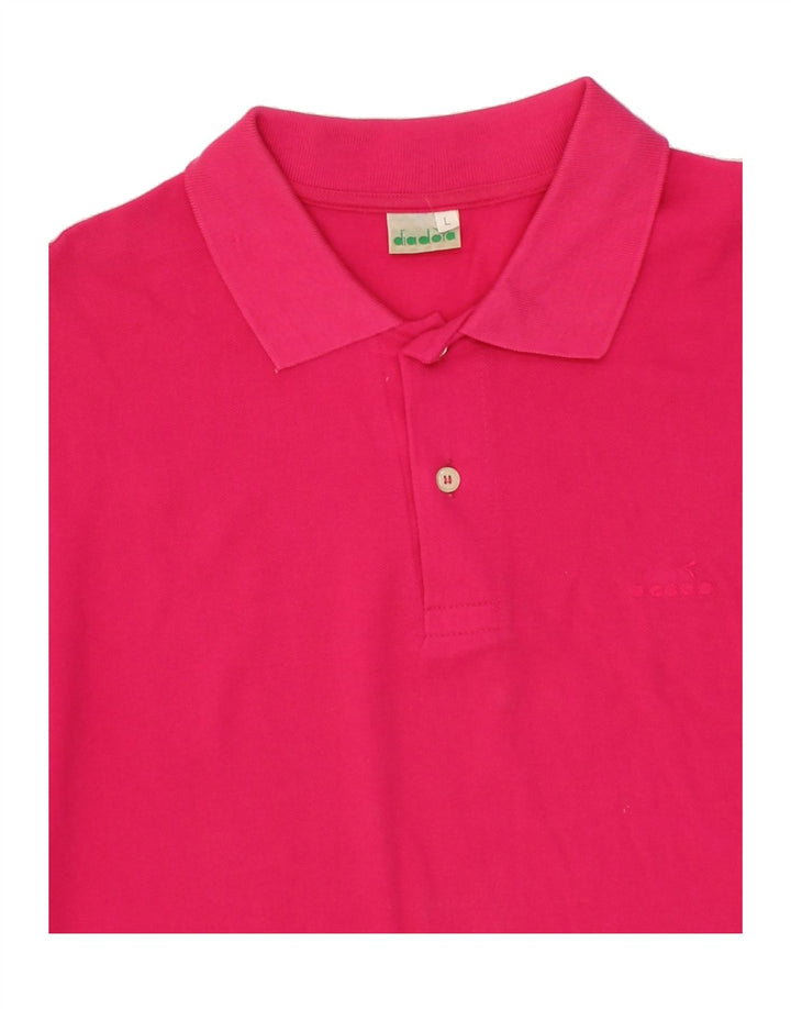 DIADORA Mens Polo Shirt Large Pink Cotton Vintage Diadora and Second-Hand Diadora from Messina Hembry 
