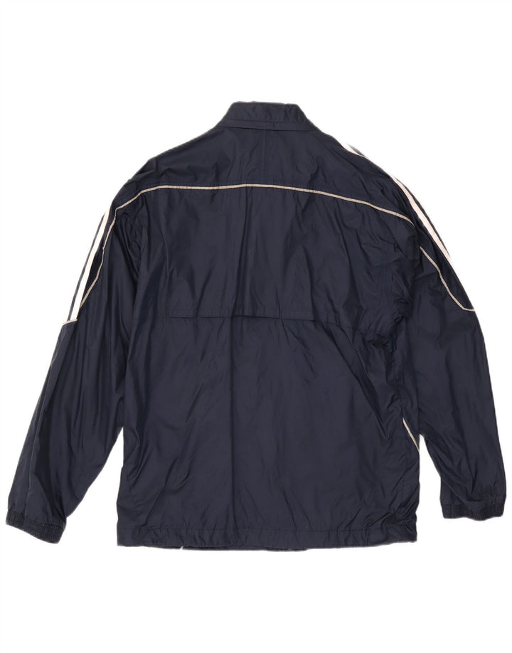 Adidas Mens Hooded Rain Jacket UK 36 Small Navy Blue Polyamide