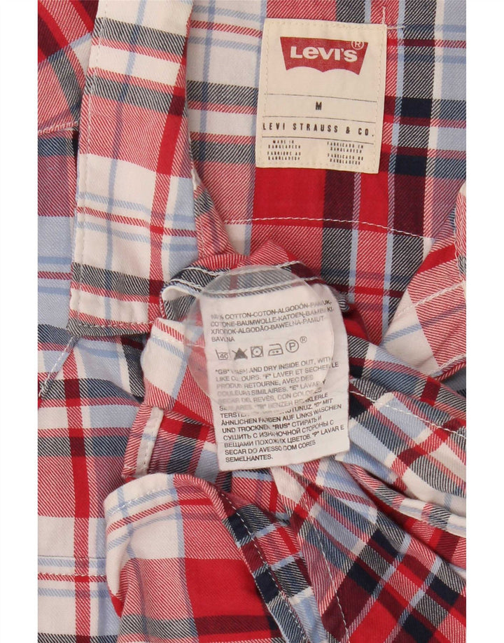 Levi's Womens Shirt UK 14 Medium Red Check Cotton