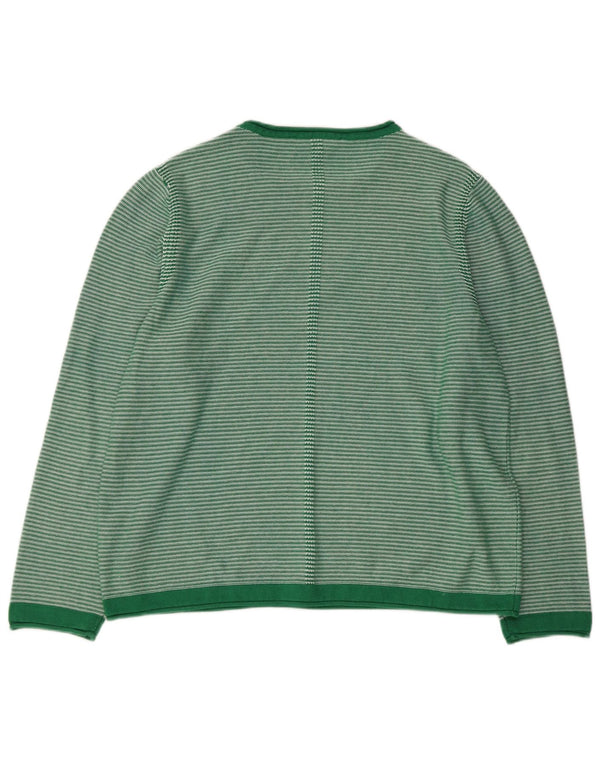 CREW CLOTHING Womens Boat Neck Jumper Sweater UK 18 XL Green Striped
