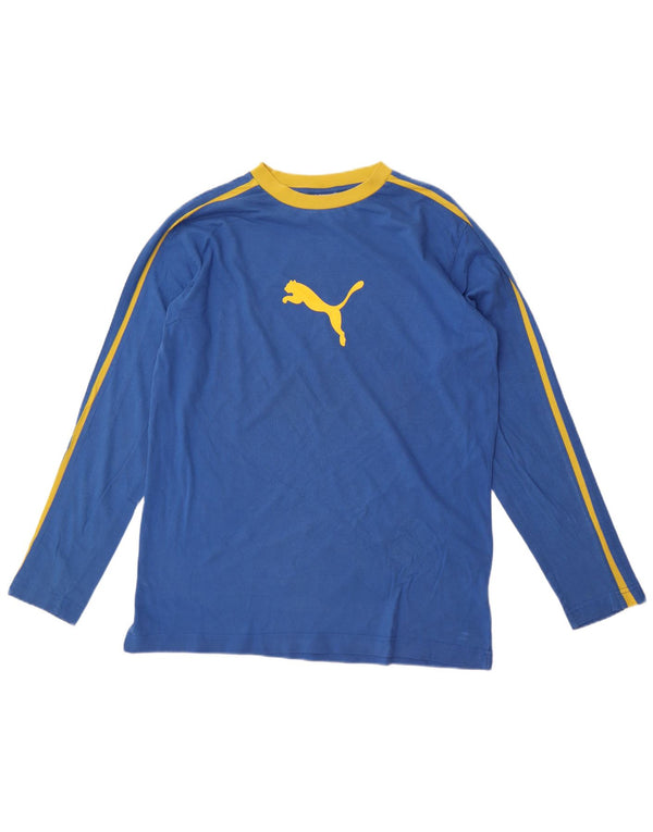 Puma Mens Graphic Top Long Sleeve Large Blue Cotton