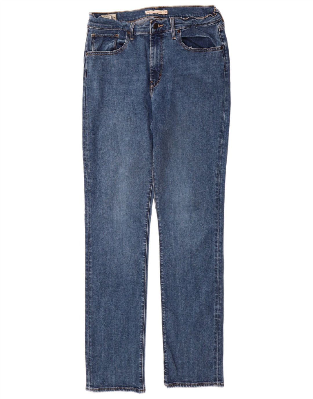 Levi's Womens 724 High Rise Straight Jeans W31 L32 Blue Lyocell