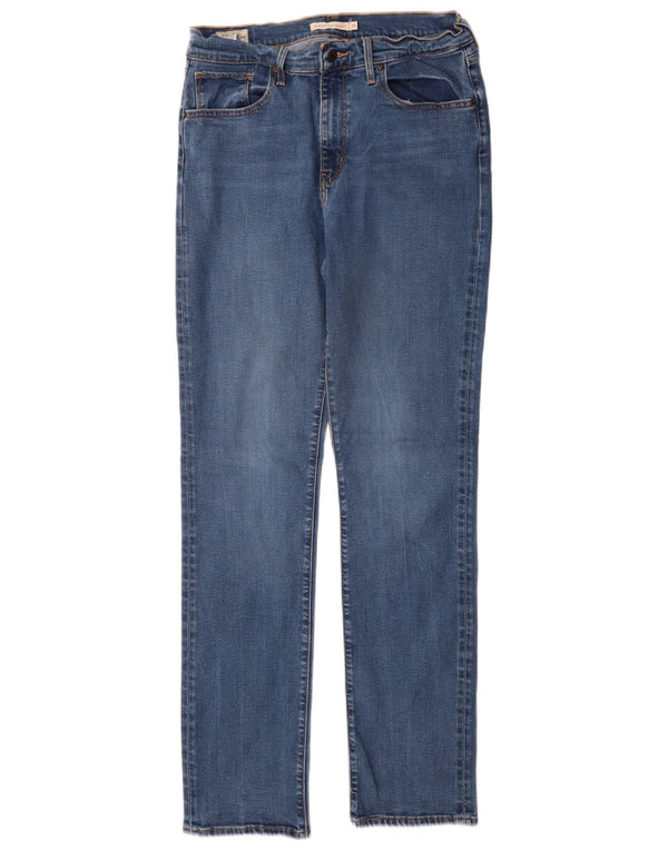 Levi's Womens 724 High Rise Straight Jeans W31 L32 Blue Lyocell