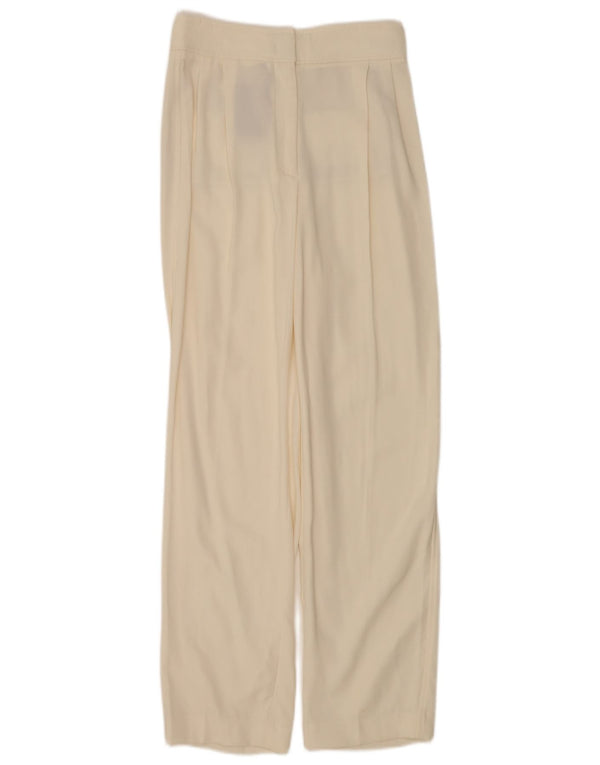 Massimo Dutti Womens High Waist Casual Trousers EU 34 2XS W24 L30 Off White
