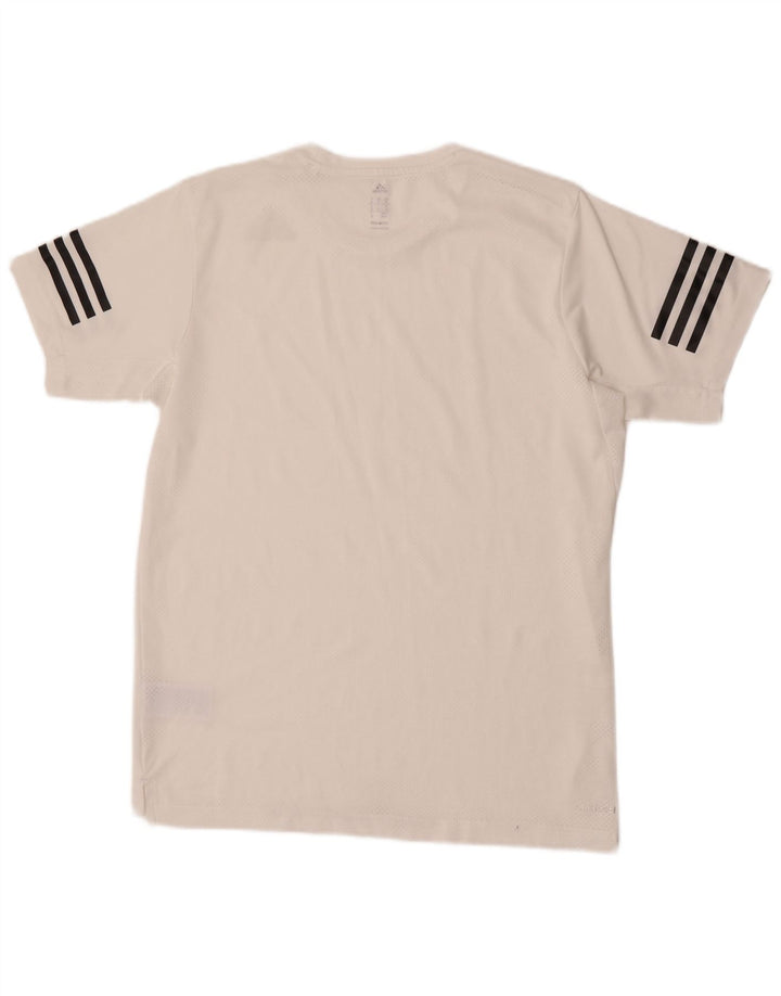 Adidas Mens T-Shirt Top Medium White Polyester