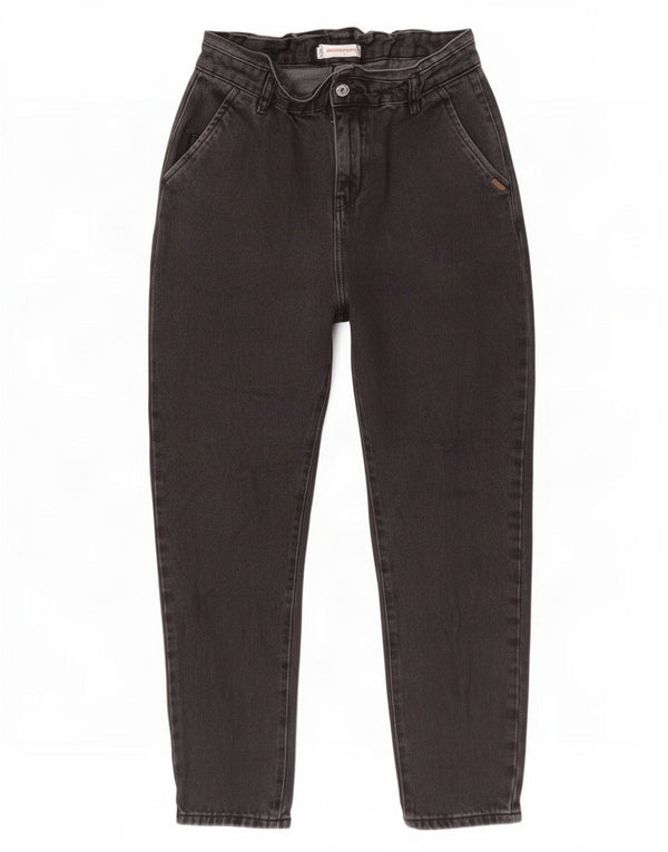 Zara Womens High Waist Tapered Jeans EU 32 2XS W22 L24 Black
