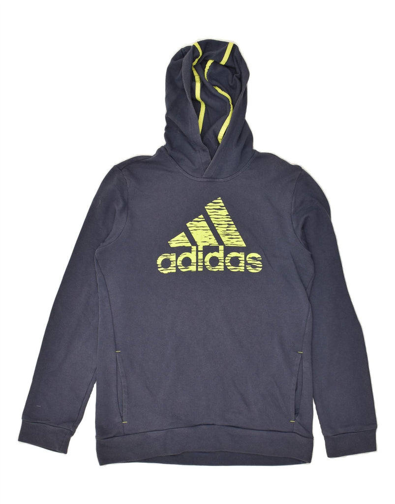 ADIDAS Mens Graphic Hoodie Jumper Medium Navy Blue | Vintage Adidas | Thrift | Second-Hand Adidas | Used Clothing | Messina Hembry 