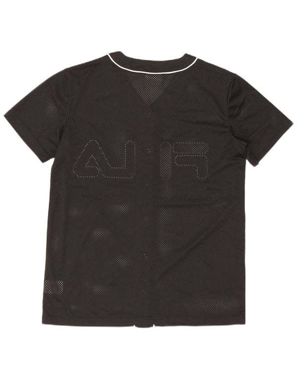 Fila Womens Graphic Oversized Jersey Top UK 6 XS Black Polyester