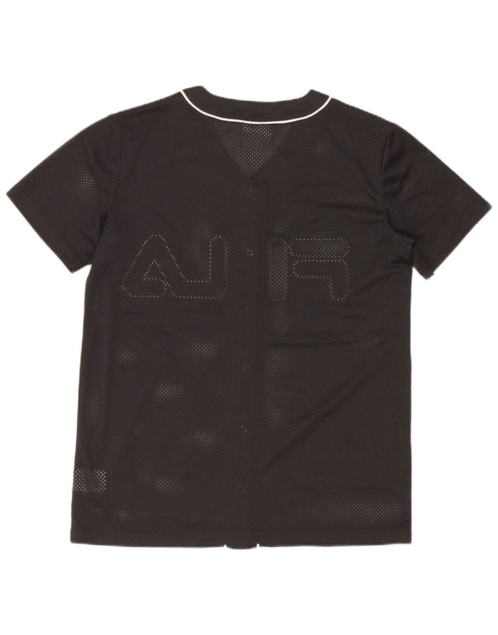 Fila Womens Graphic Oversized Jersey Top UK 6 XS Black Polyester