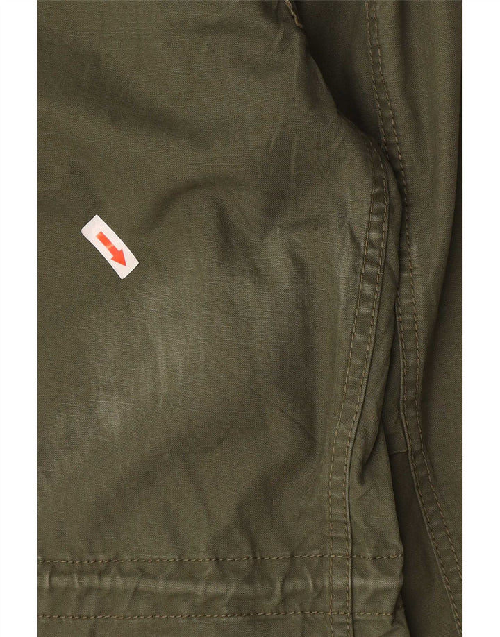 Zara Mens Hooded Parka Jacket UK 40 Large Khaki