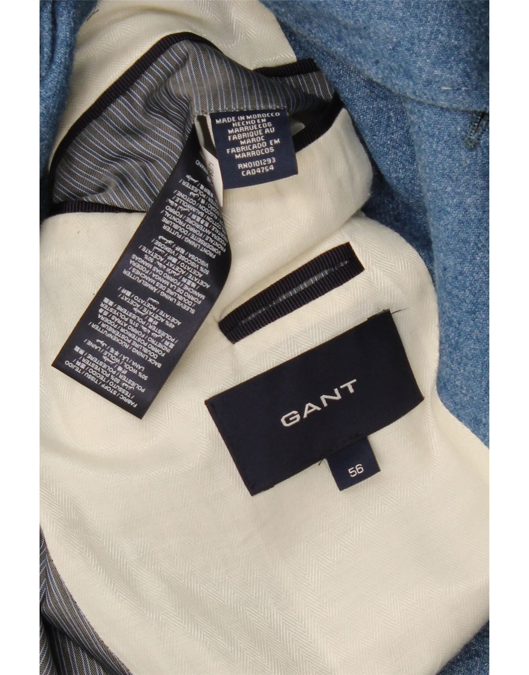 Gant Mens 3 Button Blazer Jacket IT 56 XL Blue Polyester
