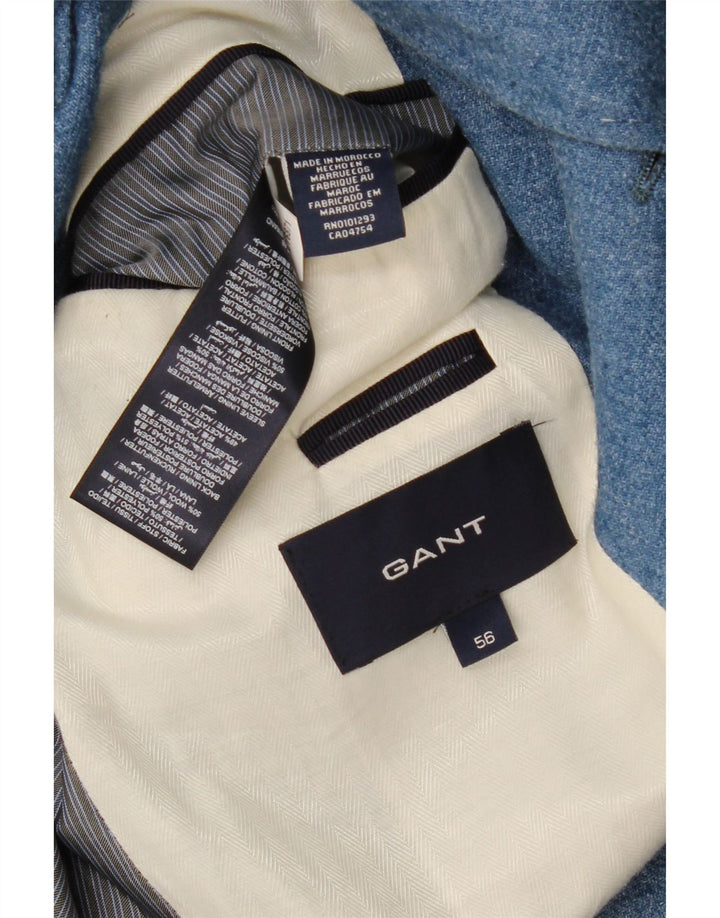 Gant Mens 3 Button Blazer Jacket IT 56 XL Blue Polyester