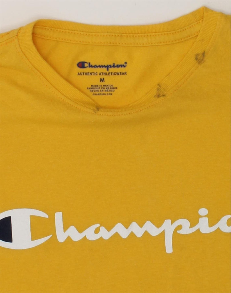 CHAMPION Boys Graphic T-Shirt Top 13-14 Years Medium  Yellow Cotton | Vintage Champion | Thrift | Second-Hand Champion | Used Clothing | Messina Hembry 