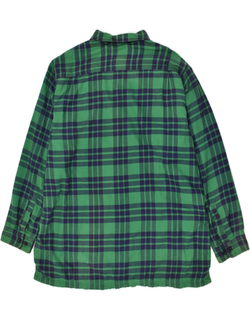 L.L.BEAN Mens Traditional Fit Bomber Jacket UK 44 2XL Green Check Cotton | Vintage L.L.Bean | Thrift | Second-Hand L.L.Bean | Used Clothing | Messina Hembry 