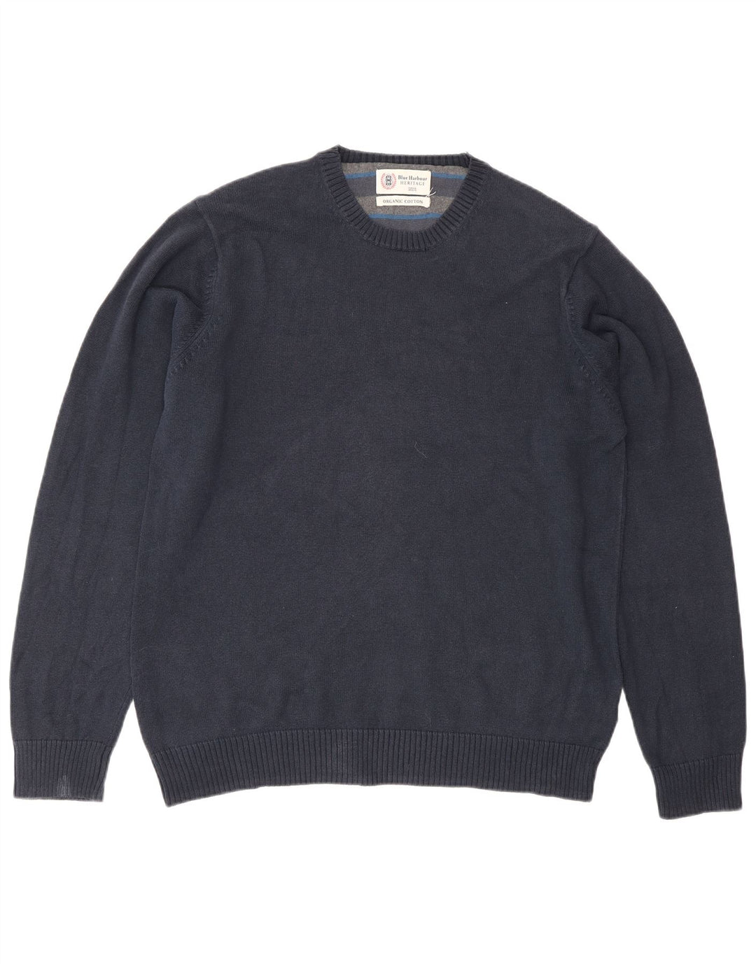Marks & Spencer Mens Crew Neck Jumper Sweater Medium Navy Blue Cotton